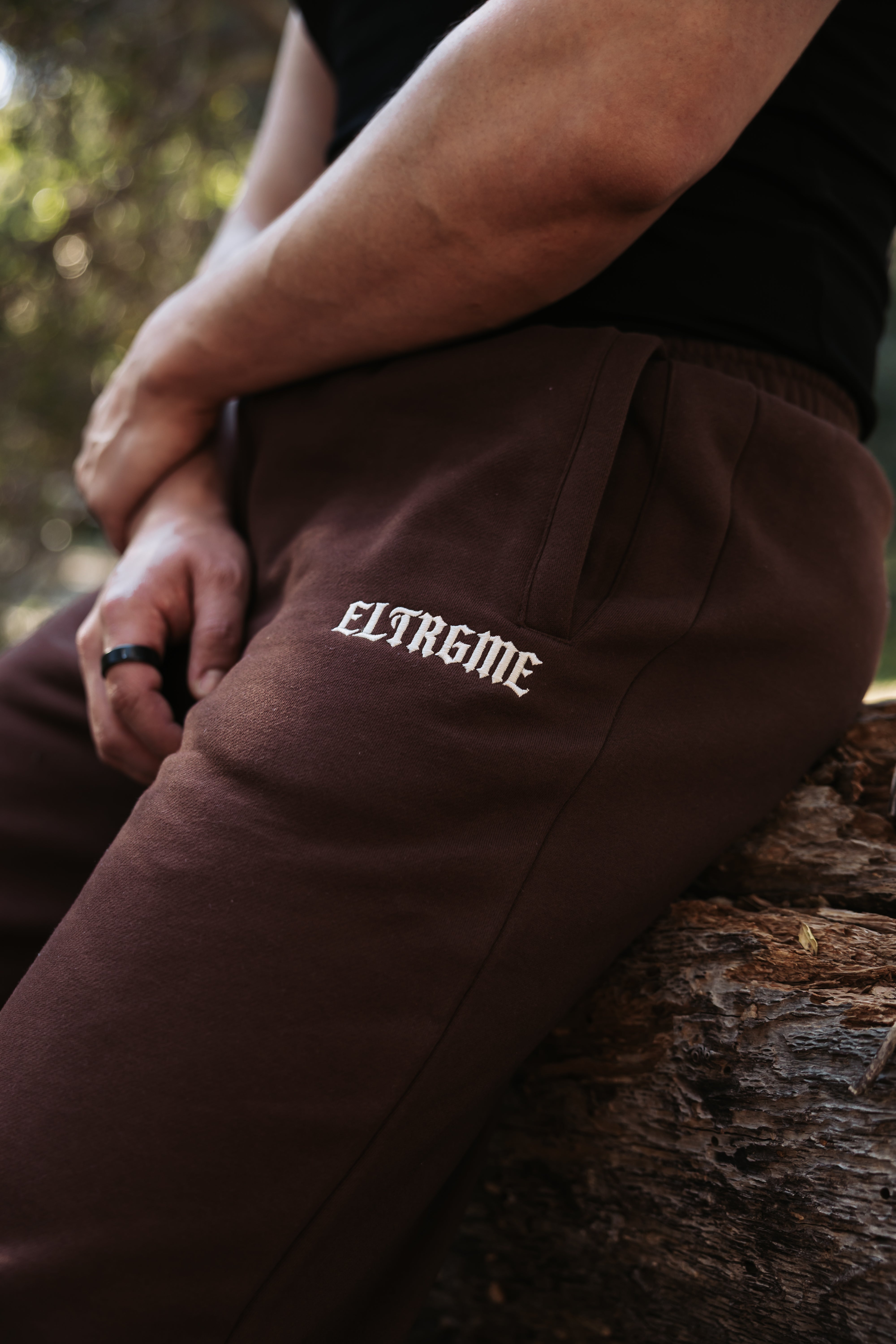 No Cuff Old English Joggers