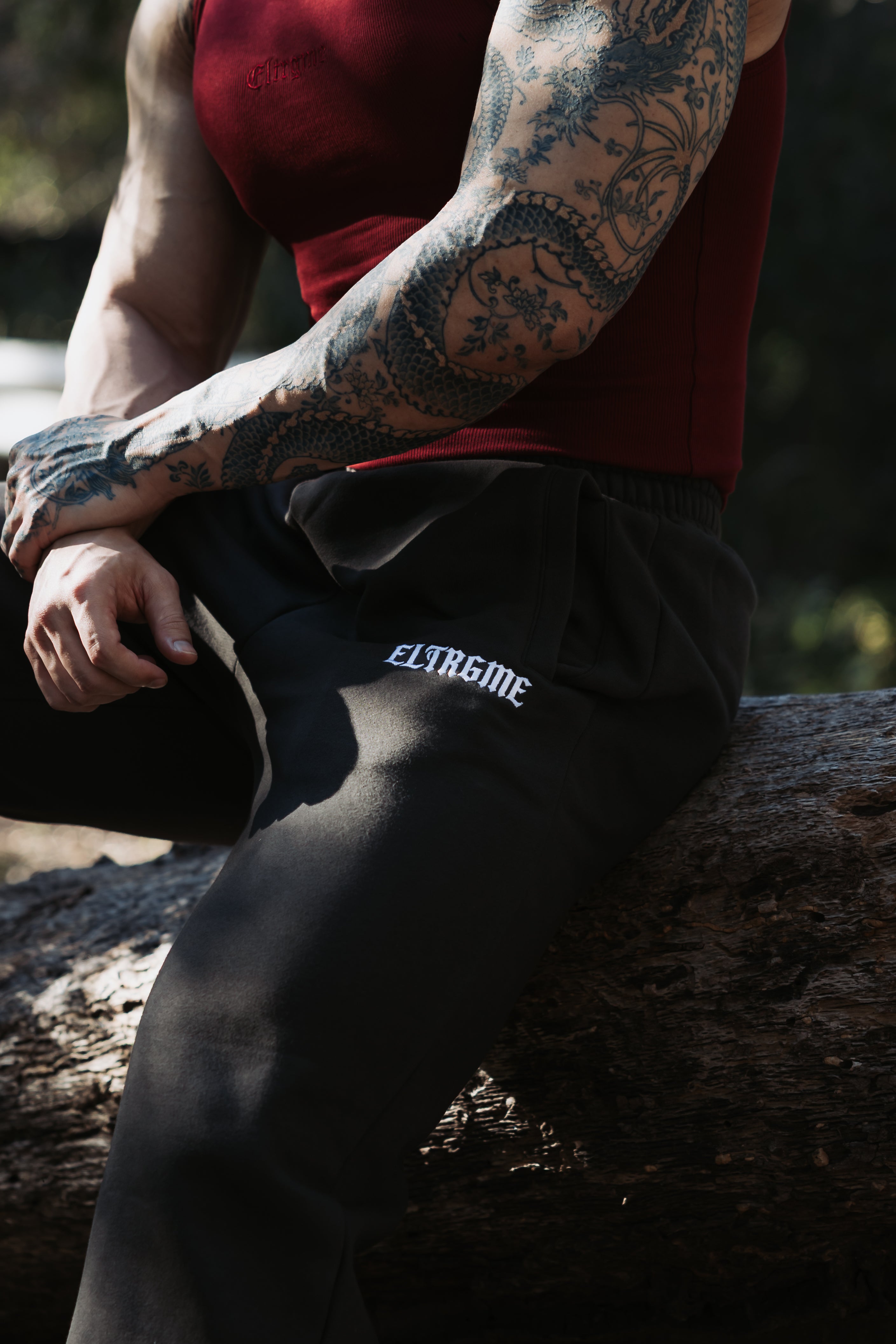 No Cuff Old English Joggers